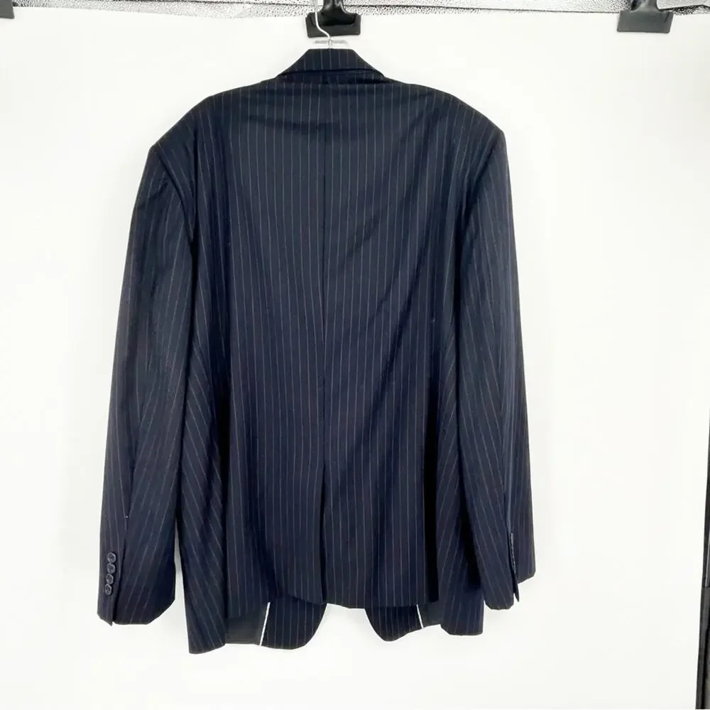 J. CREW Navy Pinstripe Blazer Size 46R Business‎ Casual 100% Wool